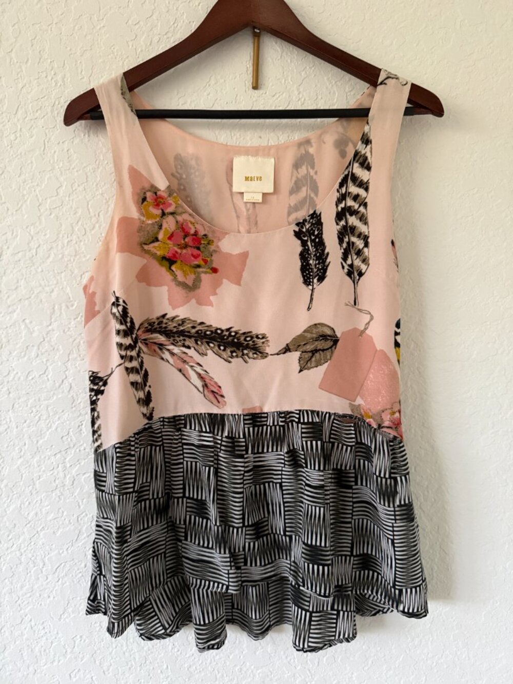 Maeve Silk Sleeveless Tunic Top – 10- Bird/Pink/Bohemian - Picture 15 of 15